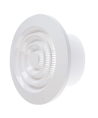 Rejilla redonda de plástico blanco Ø 80mm para conductos de ventilación de techo con mosquitera