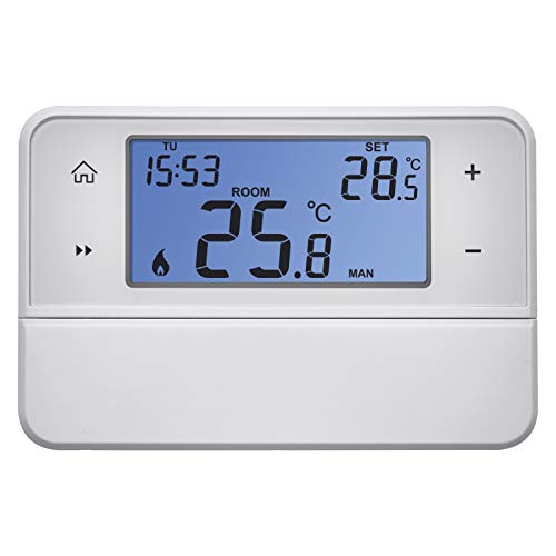 Termostato ambiente digital EMOS con soporte OpenTherm, programable para sistemas de calefacción y refrigeración, termostato con cable / controlador de temperatura ambiente para montaje en superficie
