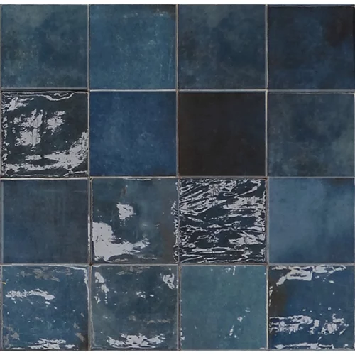 Arenisca-artesanía-azul oscuro brillo-13x13