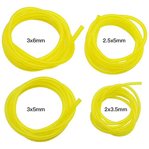 DXLing 4 uds.  Manguera de combustible flexible universal Manguera de gasolina Manguera de gasolina Gasóleo Línea de agua Líneas de gasolina Repuestos con 4 tamaños diferentes Amarillo
