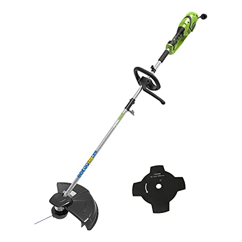 Cortacésped eléctrico Greenworks y motor 230V 1200W 40cm ancho de corte, hilo/cuchilla de 2 mm, empuñadura adicional regulable GST1246