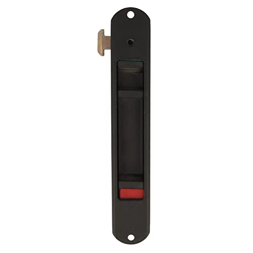amig - Cerradura de aluminio para ventanas y puertas correderas Mod.3800, cerradura con gancho para empotrar, acabado aluminio negro, Dimensiones: 192 x 28 mm