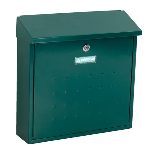 Buzón acero verde 37x37x12 cm
