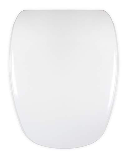 Tapa WC compatible DIANA GALA - Bisagra regulable - Fácil instalación y limpieza - Tapa WC de alta resistencia - Blanco - 42 x 34 x 4,5 cm
