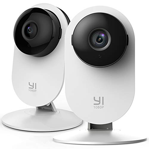 Cámara de vigilancia IP para interiores YI 1080 píxeles WiFi Detección de movimiento Notificación de inserción Notificación de audio bidireccional Cámara inteligente con visión nocturna para teléfono / PC Kit de 2