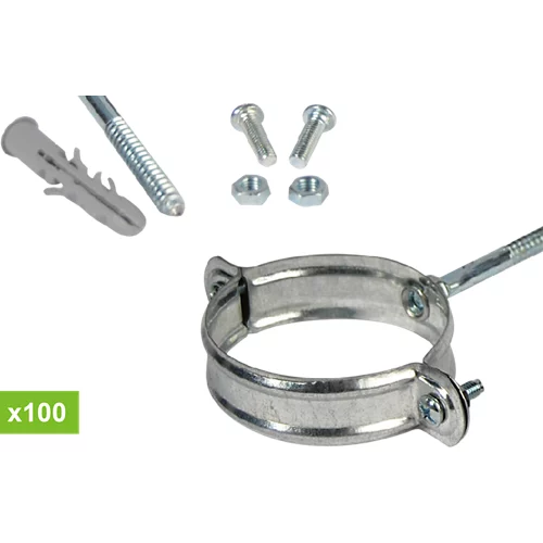 Lote de 100 abrazaderas galvanizadas ø90 mm