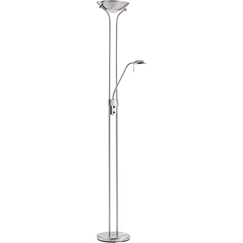 Lámpara - lámpara de pie - lámpara de pie lámpara de pie - lámpara de pie para salón - lámpara de pie - lámpara de pie - lámpara de pie LED - lámpara de pie LED (plateada)