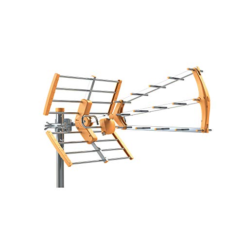 Tecatel ANT-BKM18 BKM Antena Triple Plegable, UHF G18dB LTE + Filtro de Regalo (Naranja)
