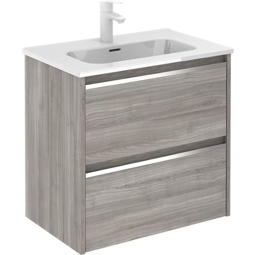 Mueble de baño con lavabo Beta con 2 cajones gris arenado 60x38 cm