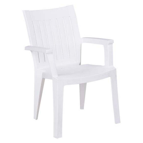 Silla de exterior de resina blanca Pacific