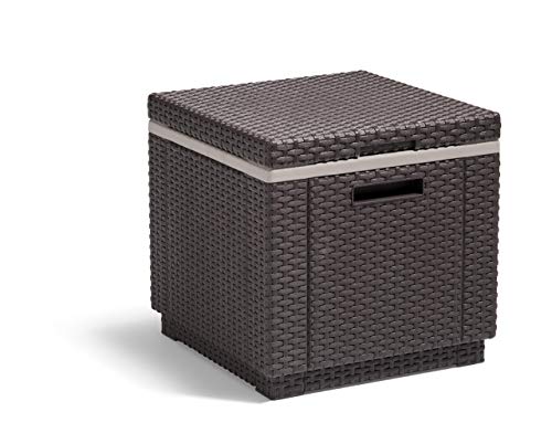 Mesa enfriadora Keter Ice Cube para jardín, 5 litros, marrón, 41x41x41 cm