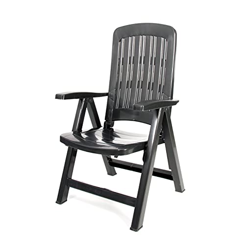 Butaca Carmen en Gris Antracita.  5 posiciones.  Resina 100% reciclable.  Elegantes jardines y terrazas con este precioso sillón