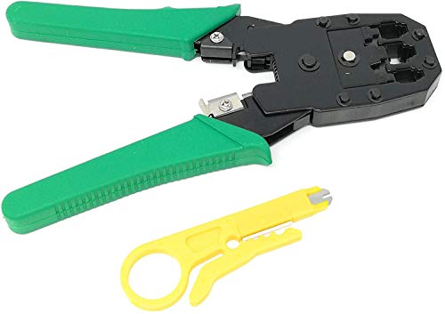 LEDLUX RJ45 RJ11 RJ12 alicates de crimpado para cable telefónico Ethernet LAN + dispositivo de desacoplamiento
