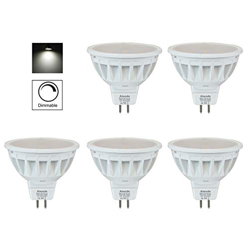 Bombillas con reflectores Aiwode 5W MR16 LED GU5.3, 4000K blanco neutro, bombilla halógena equivalente a 50W, 540LM RA85, ángulo de haz de 120°, paquete de 5.