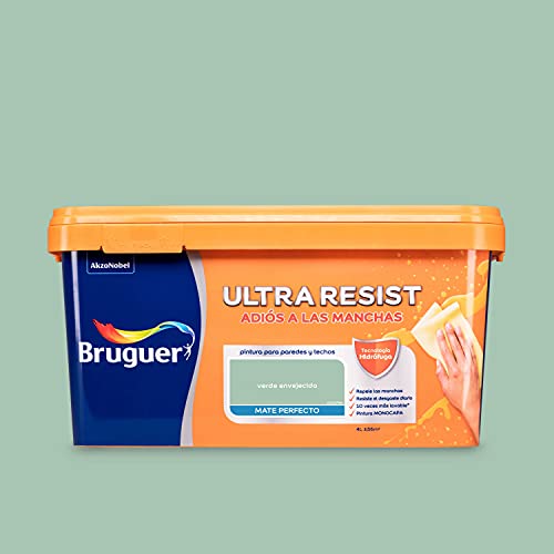 Bruguer ULTRA RESIST Pintura de pared ultra lavable Verde Envejecido 4L