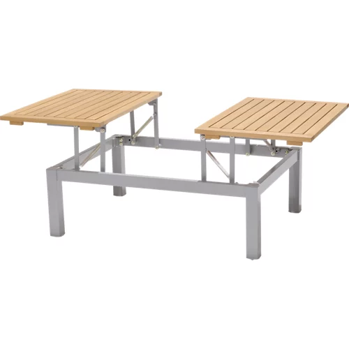 Mesa extensible de madera de okapi gris 52x92/135 cm