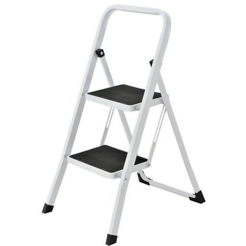 Silla arqueada de acero con 2 peldaños.
