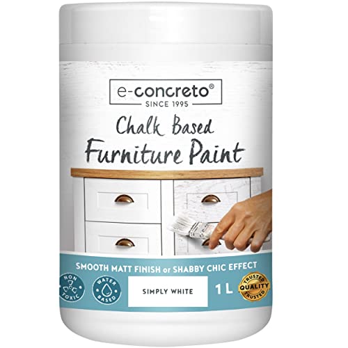 Pintura a la tiza blanca de 1 litro, incluye agitador, ideal para un secado rápido en estilo antiguo y sofisticado