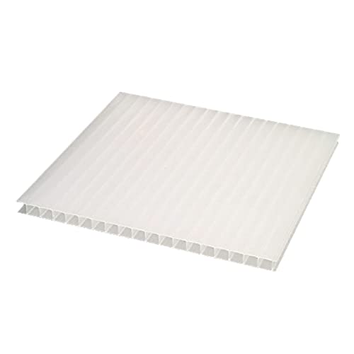 IRONLUX - Panel compacto de policarbonato celular - Lámina opalino hielo - 1000 x 1050 mm - Espesor 10 mm - Placa multifuncional - Exterior, Invernaderos, Cubiertas, Suelos