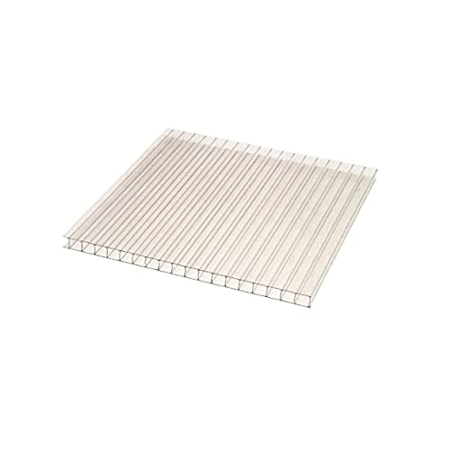 Ironlux - Plancha de policarbonato celular compacto - Plancha de policarbonato transparente 10 mm - Plancha de policarbonato 1000 x 525 mm - Protección UV