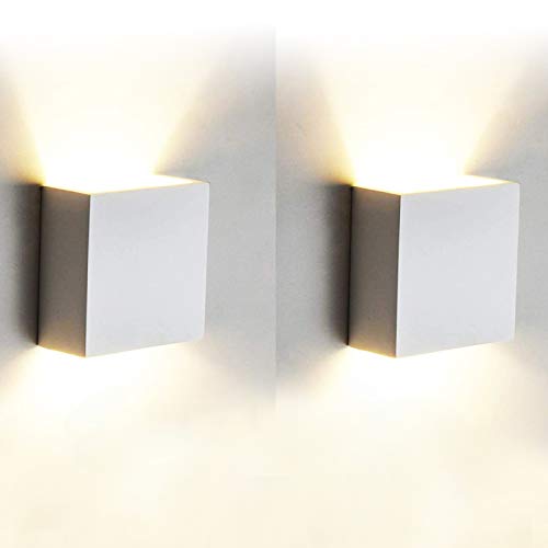 2 piezas  Aplique de pared LED moderno, 12W aluminio interior, blanco cálido, 3000K, perfecto para pasillo, oficina, restaurante