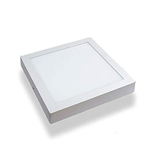 Plafón LED cuadrado 30x30 cm, 24W Blanco frío 6000k-6500k Superficie del panel LED Marco blanco Plafón LED ONSSI de alta luminosidad