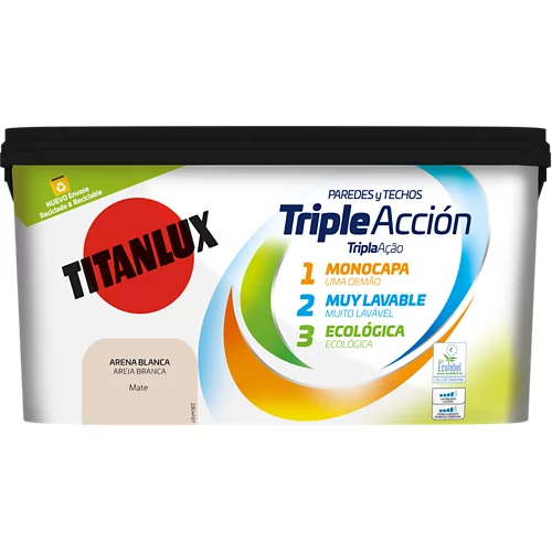 Titanlux pintura triple acción 4l blanco arena