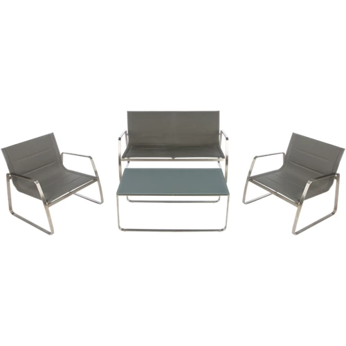 Conjunto de muebles de exterior London de aluminio para 4 personas
