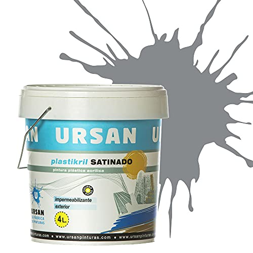URSAN - Pintura exterior Satin Plastikril Satin - Pintura impermeabilizante con conservantes antimoho - Indicada para fachadas con alta resistencia a los agentes atmosféricos - OPEN GR 4L