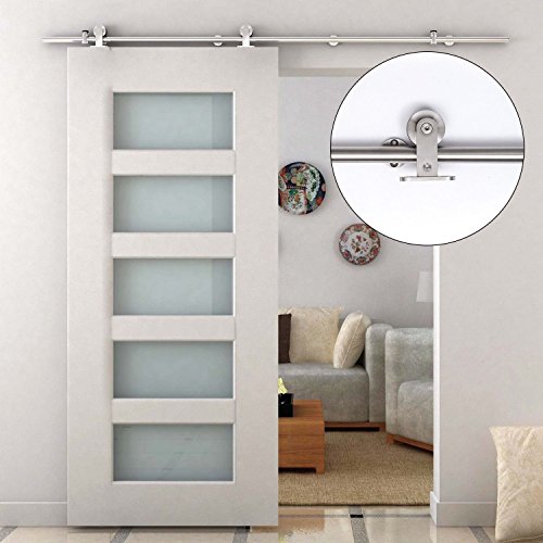 Kit de instalación de puertas correderas de madera HOMCOM Puertas correderas con riel de acero inoxidable