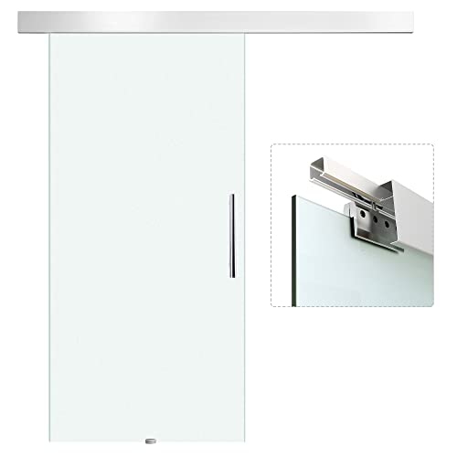 Puerta corredera HOMCOM 102,5x205cm Puertas correderas cristal satinado sin obra