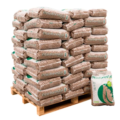 Palet de 70 bolsas de pellets bioforestales