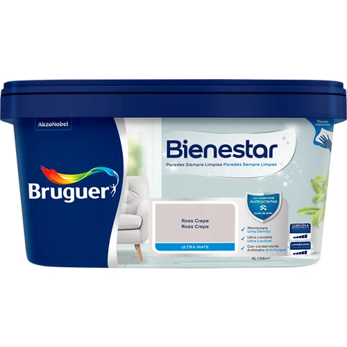 Bruguer pintura wellness rosa crepe 4l