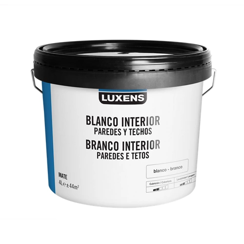 Pintura interior luxens basic blanco mate 4l