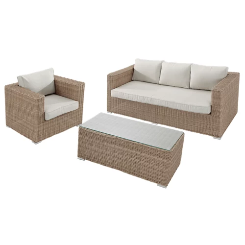 Conjunto de muebles de exterior de ratán sintético costarricense para 5 personas