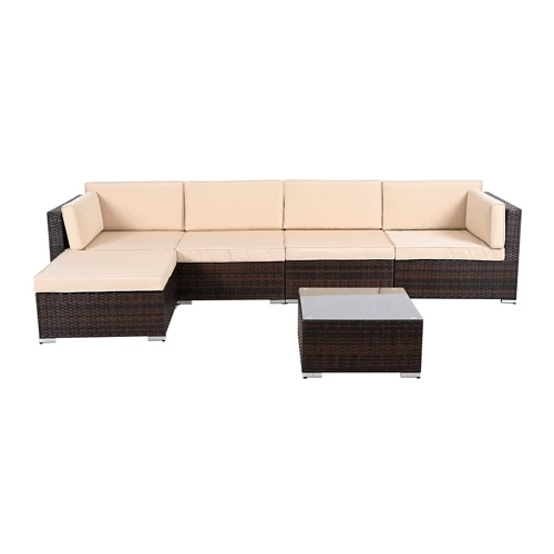 Juego de muebles de porche Welsh Poly Rattan para 5