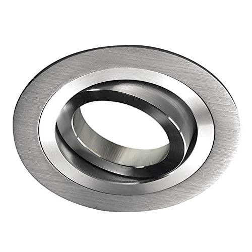 1 unidad Wonderlamp - Empotrable redondo clásico con portalámparas GU10, ángulo de inclinación 30°, 230V, diámetro 9,3 x 2,5 cm, aluminio