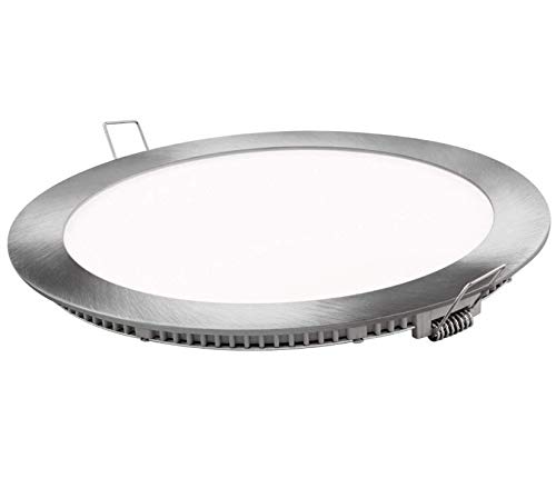 Panel LED Panel Super Thin 20W Downlight LED Empotrado Redondo Φ220mm Marco plateado Luz fría 6000k 2000 lúmenes