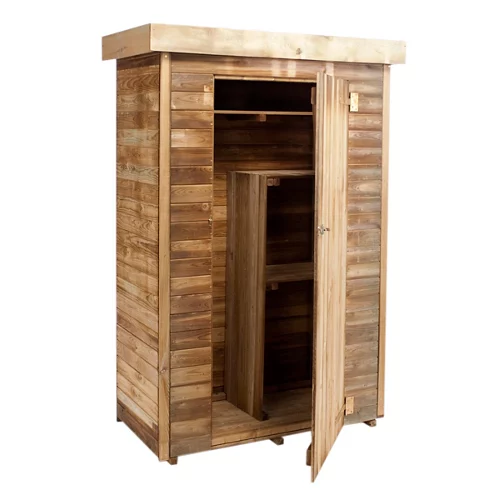 Armario exterior de madera Theo 131x176x60 cm