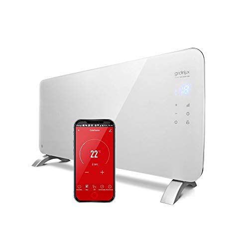 gridinlux |  Radiador eléctrico silencioso programable  Control móvil y aplicación WiFi  2 poderes |  resistencia IP24 |  Apto para Baños  WiFi hogar cálido 2000W