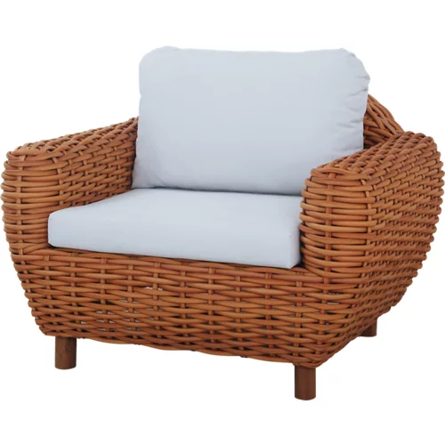 Sillón de exterior de ratán sintético naranja Lombok