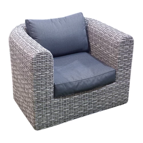 Sillón de exterior de ratán sintético gris Nassau