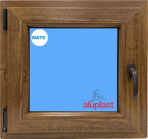 (V18M) Ventana Pvc Color Madera 600x600 Pract.  osc.  Roble Dorado (IZQUIERDA)