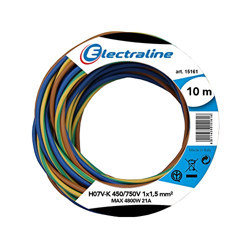 Electraline 25139, cable H07V-K, sección 1x1,5 mm, 10 m, multicolor