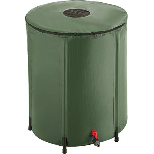 TecTake 800799 Depósito de agua de lluvia plegable, depósito de agua de lluvia externo, sistema de recogida de agua de lluvia, barril de agua de lluvia con grifo (200 litros)