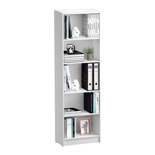 librería spaceo home con cuatro baldas blancas 60x200x30 cm