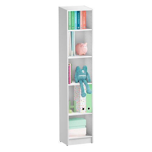 librería spaceo home con cuatro baldas blancas 40x200x30 cm
