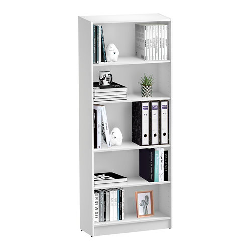 librería spaceo home con cuatro baldas blancas 80x200x30 cm