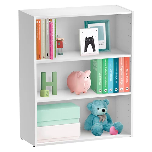 librería spaceo home con dos baldas blancas 80x100x30 cm