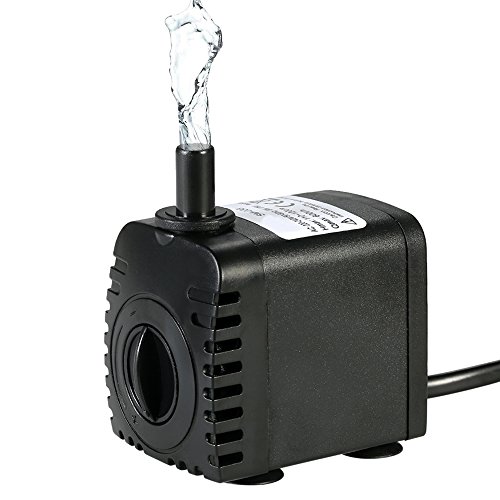 Decdeal 600L/H 8W Water Strider Bomba de agua sumergible - con 2 boquillas AC220-240V para fuentes de acuario Estanque Sistemas hidropónicos